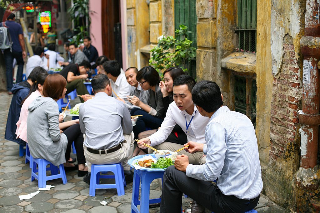 Bun Cha restaurant at road side