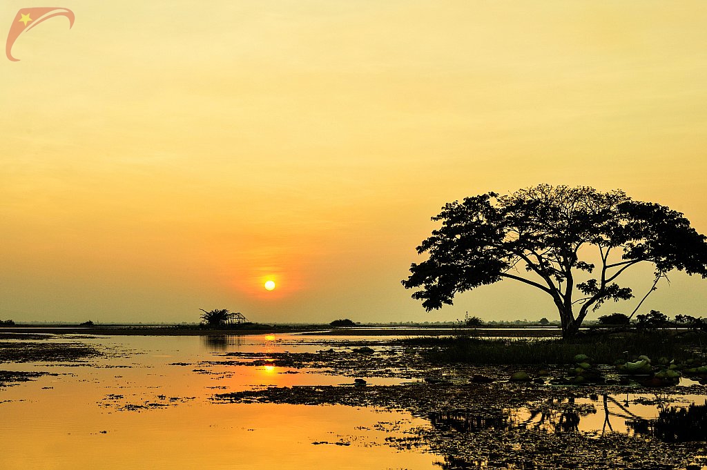 Sunset over the lake